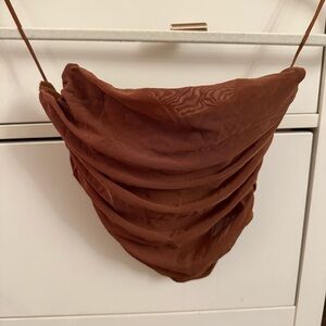 Tic Toc Brown Mesh Strapless Corset